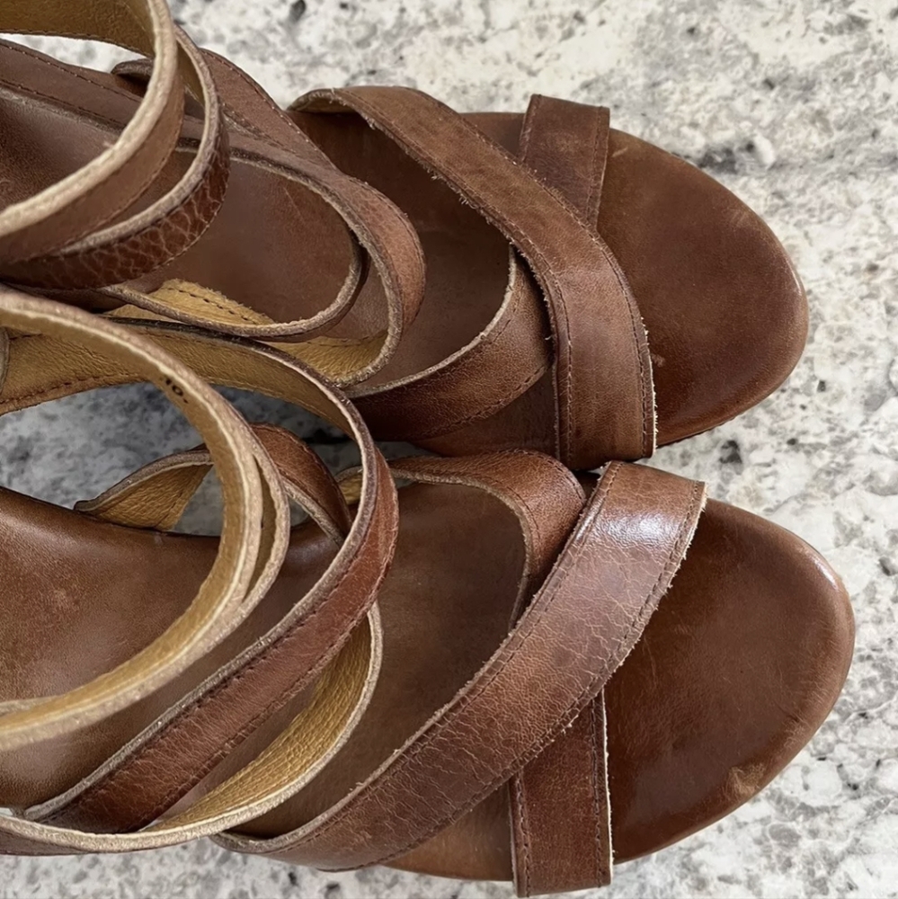 SOLD Bed Stu Juliana Tan Rustic Genuine Leather Strappy Sandals Sz 10 - Picture 11 of 14